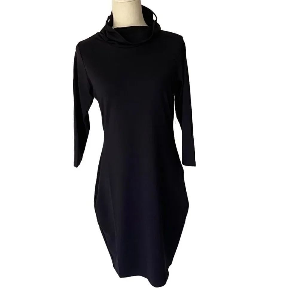 Susana Monaco Mask Dress ¾ Sleeve Black SZ XL NEW